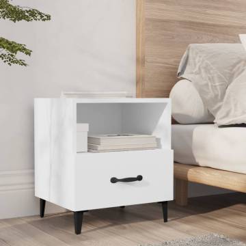 Elegant White Bedside Cabinets - Set of 2 | Hipo Market