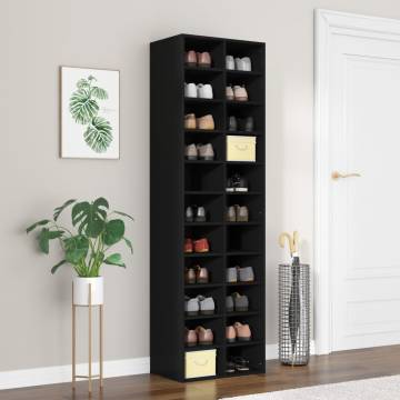 Shoe Cabinet Black 54x34x183 cm - Organize Your Space