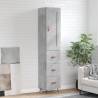 Highboard Concrete Grey 34.5x34x180 cm Engineered Wood Colour concrete grey Quantity in Package 1 Model 3 drawers 