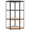 4-Layer Shelves Set - Anthracite Steel & Engineered Wood