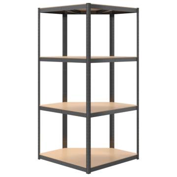 4-Layer Shelves Set - Anthracite Steel & Engineered Wood