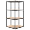 4-Layer Shelves Set - Anthracite Steel & Engineered Wood