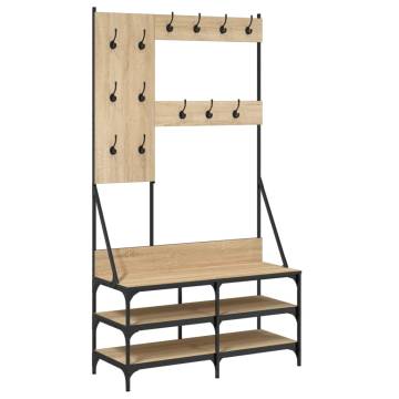 Clothes Rack with Shoe Storage in Sonoma Oak | Hipomarket UK