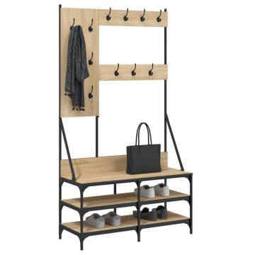 Clothes Rack with Shoe Storage in Sonoma Oak | Hipomarket UK