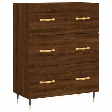 Stylish Highboard Brown Oak - 69.5x34x180 cm Engineered Wood