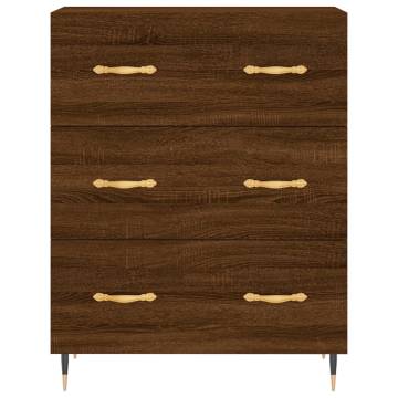 Stylish Highboard Brown Oak - 69.5x34x180 cm Engineered Wood