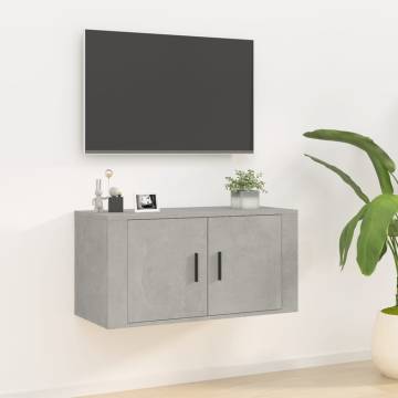 Wall Mounted TV Cabinet Concrete Grey - Stylish & Practical