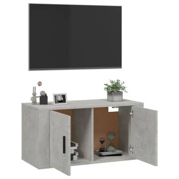 Wall Mounted TV Cabinet Concrete Grey - Stylish & Practical