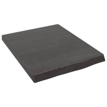 Solid Wood Bathroom Countertop - Dark Brown 40x50 cm