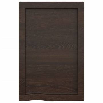 Solid Wood Bathroom Countertop - Dark Brown 40x50 cm