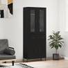 Highboard Black 69.5x34x180 cm Engineered Wood Colour black Quantity in Package 1 Model 2 doors 2 drawers 