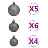 180 cm Pre-lit Artificial Christmas Tree with Ball Set - Green