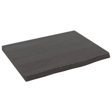 Dark Brown Solid Wood Bathroom Countertop - 40x30 cm