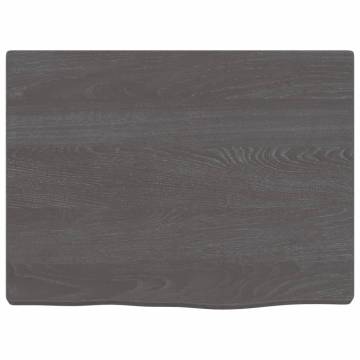 Dark Brown Solid Wood Bathroom Countertop - 40x30 cm