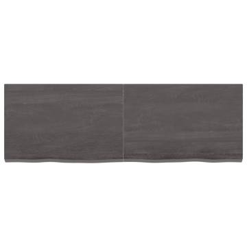 Dark Brown Solid Wood Bathroom Countertop | 120x40 cm