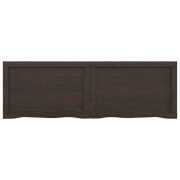 Dark Brown Solid Wood Bathroom Countertop | 120x40 cm