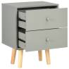 Stylish Grey Bedside Cabinets - 2 pcs Solid Pinewood