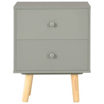 Stylish Grey Bedside Cabinets - 2 pcs Solid Pinewood