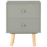 Stylish Grey Bedside Cabinets - 2 pcs Solid Pinewood