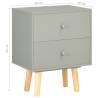 Stylish Grey Bedside Cabinets - 2 pcs Solid Pinewood