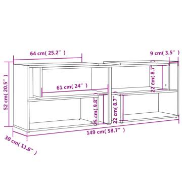 Elegant Grey TV Cabinet 149x30x52 cm | Stylish Storage Solution