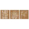 Garden Wall Decorations - Corten Steel Grass Design (3 pcs)