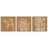 Garden Wall Decorations - Corten Steel Grass Design (3 pcs)