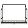 Kids Bed Frame Black 90x190 cm - Solid Pine Wood | HipoMarket