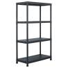 Black Storage Shelf Rack 200 kg | 80x40x138 cm | Durable Plastic