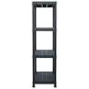 Black Storage Shelf Rack 200 kg | 80x40x138 cm | Durable Plastic