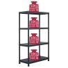 Black Storage Shelf Rack 200 kg | 80x40x138 cm | Durable Plastic