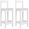 Buy White Bar Stools - 2 pcs Solid Pine - 40x41.5x112 cm