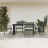 5 Piece Garden Dining Set Black Steel and Textilene Size 160 cm table length Number of 4 