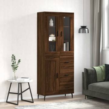 Elegant Highboard in Brown Oak - 69.5x34x180 cm | HipoMarket