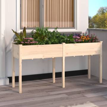 Planter with Liner - 161x45x76 cm Solid Wood Fir | HipoMarket