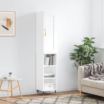 Stylish Highboard White 34.5x34x180 cm | HipoMarket