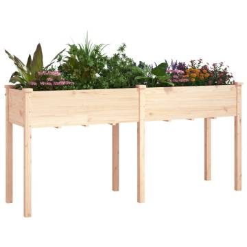 Planter with Liner - 161x45x76 cm Solid Wood Fir | HipoMarket