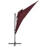 Cantilever Umbrella with Double Top Bordeaux Red 250x250 cm