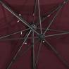 Cantilever Umbrella with Double Top Bordeaux Red 250x250 cm