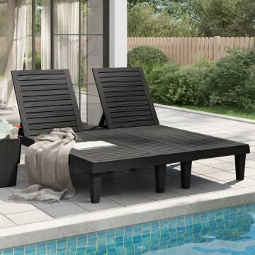 Double Sun Lounger Black - Comfortable & Durable Outdoor Furniture