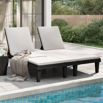 Double Sun Lounger Black - Comfortable & Durable Outdoor Furniture