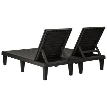 Double Sun Lounger Black - Comfortable & Durable Outdoor Furniture