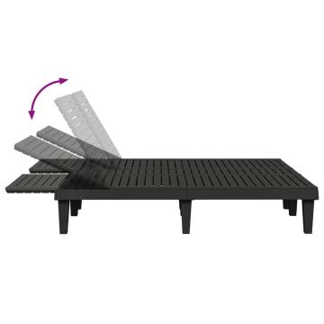 Double Sun Lounger Black - Comfortable & Durable Outdoor Furniture