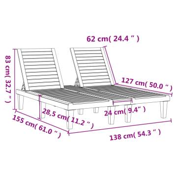 Double Sun Lounger Black - Comfortable & Durable Outdoor Furniture