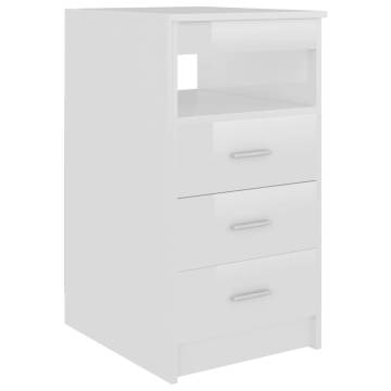 Stylish High Gloss White Drawer Cabinet - 40x50x76 cm