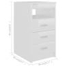 Stylish High Gloss White Drawer Cabinet - 40x50x76 cm