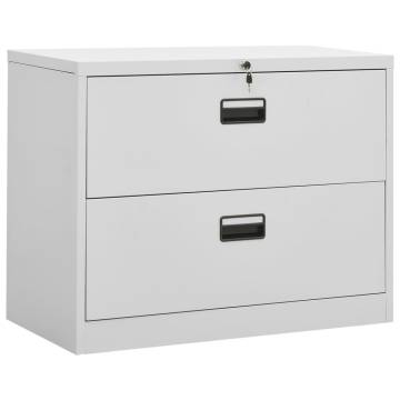 Light Grey Filing Cabinet - Durable Steel Storage 90x46x72.5 cm