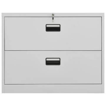 Light Grey Filing Cabinet - Durable Steel Storage 90x46x72.5 cm