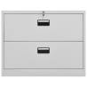 Light Grey Filing Cabinet - Durable Steel Storage 90x46x72.5 cm