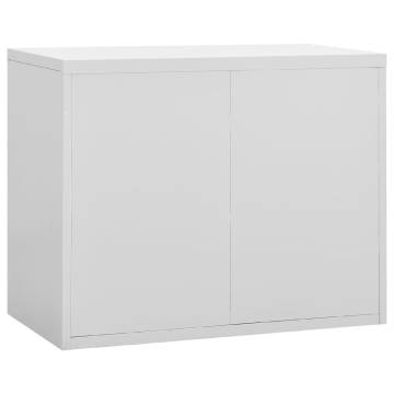 Light Grey Filing Cabinet - Durable Steel Storage 90x46x72.5 cm